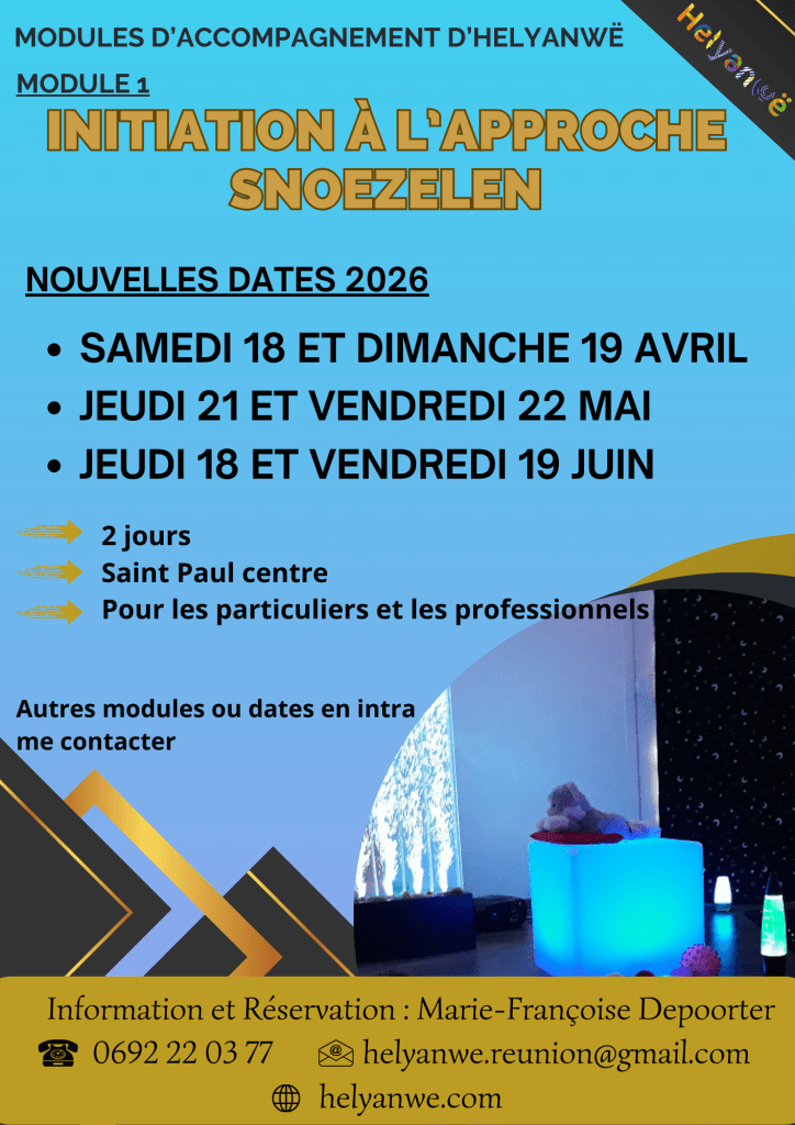 Dates des formations Snoezelen en 2026 à La Réunion.